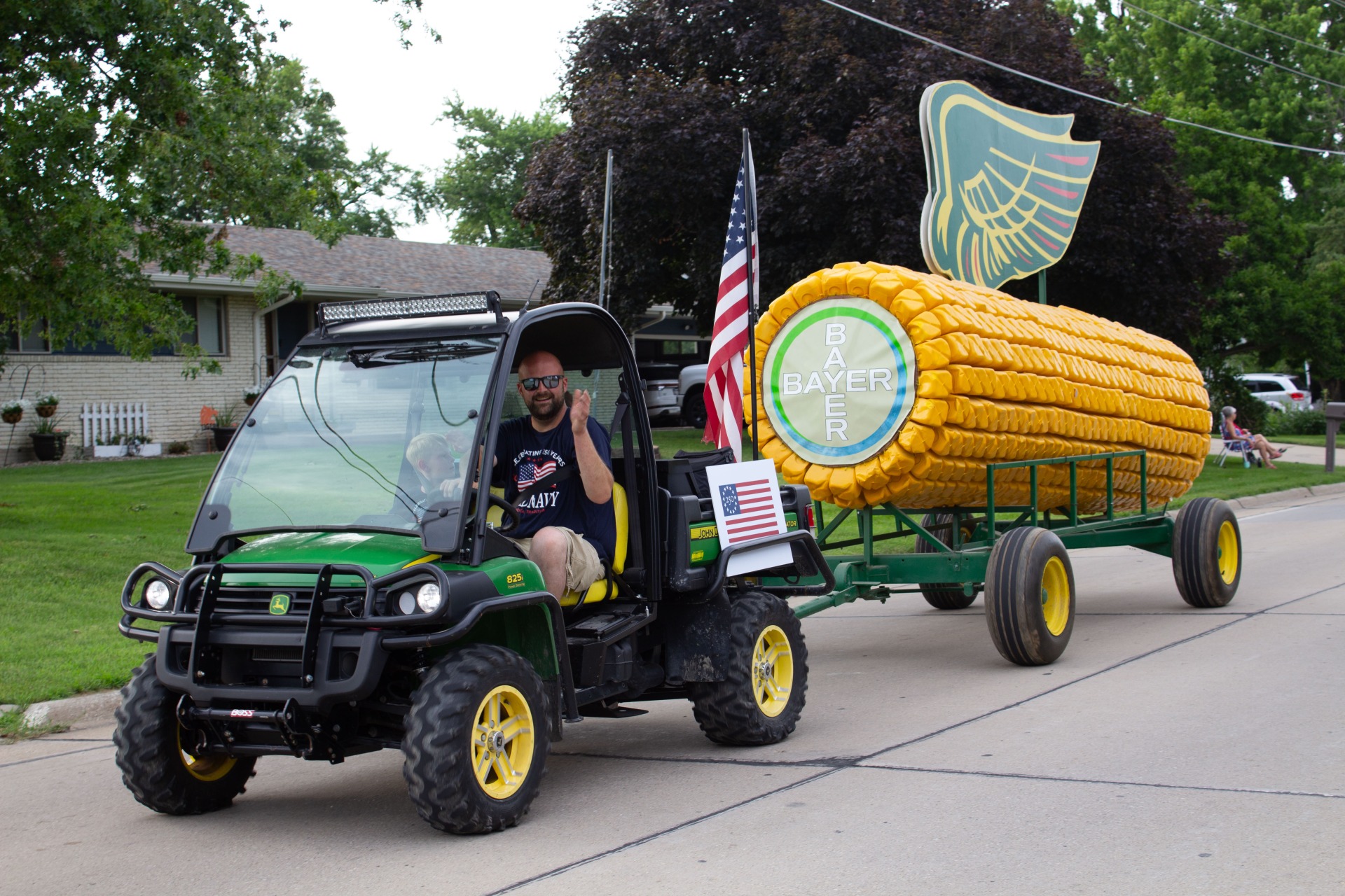 Bayer Crop Science and their ear of corn.