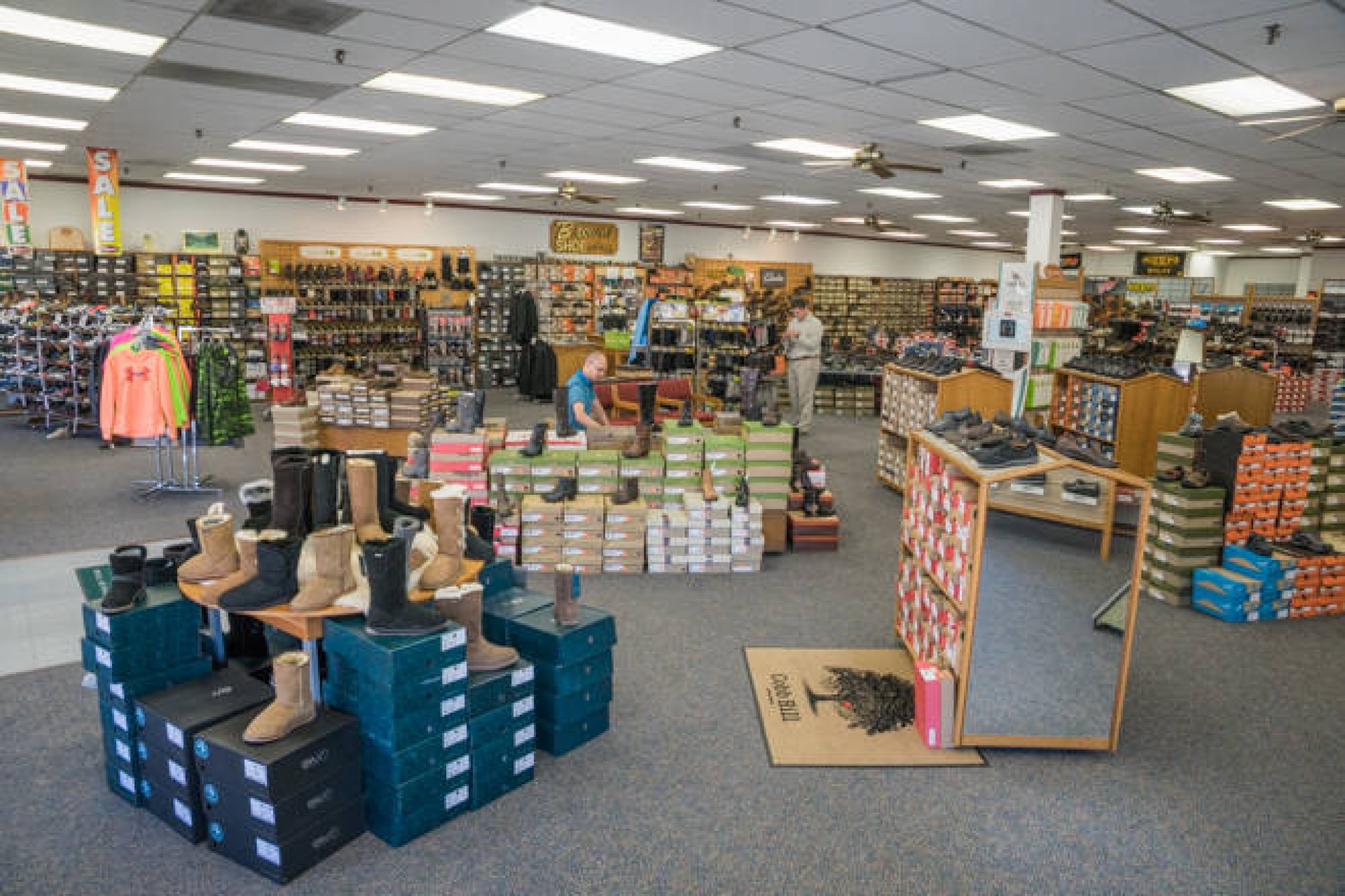 Shoe displays at Brown's Shoe Fit.